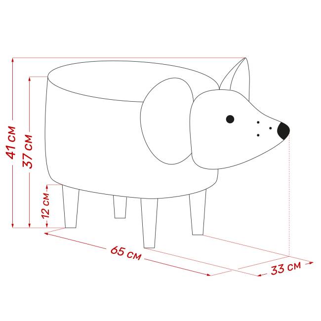 Пуф Leset Mouse COMBI Milos 16, компаньон Milos 02 Бук