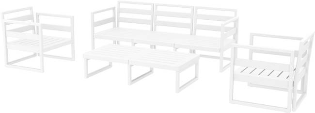 Комплект пластиковой мебели Mykonos XL белый, бежевый