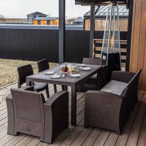 Обеденный комплект LANA LUX DINING M коричневый Обеденный комплект LANA LUX DINING M коричневый