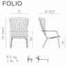 Лаунж-кресло пластиковое с подушкой Folio антрацит, зеленый 720х810-925х1130-1065 мм