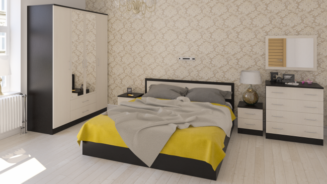 Комод с зеркалом Фиеста цвет венге/дуб лоредо Комод с зеркалом Фиеста цвет венге/дуб лоредо