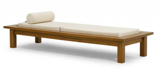 Шезлонг-лежак деревянный с матрасом Roova 2170х770х340 мм