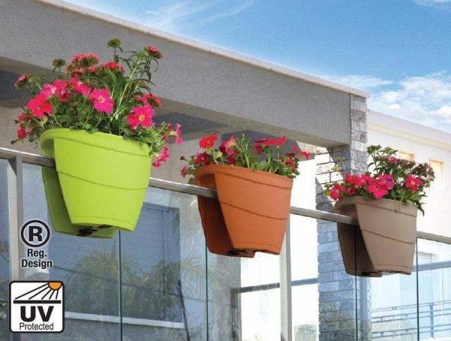 Горшок-цветочница LILAC для перил, бежевый