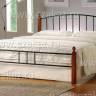 Кровать AT-915 дерево гевея/металл, 160*200 см (Queen bed), красный дуб/черный дуб темный