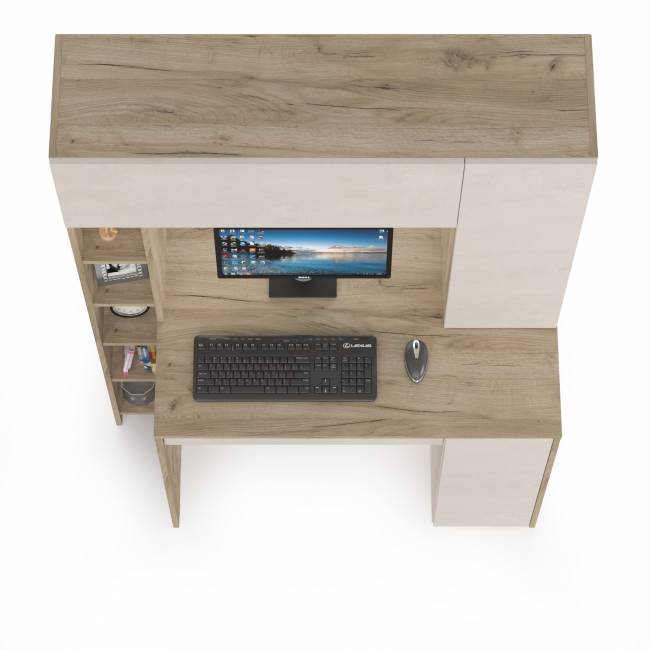 Стол компьютерный Комфорт 12.71 цвет дуб крафт серый/шёлковый камень