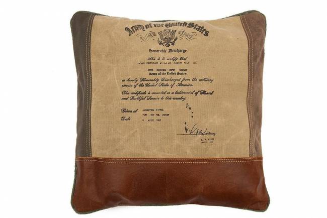 Подушка Secret De Maison THOMAS ( mod. M-7043 )   кожа буйвола / ткань, 40 х 40см, коричневый, ткань: винтаж