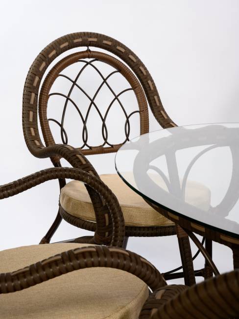 Комплект из искусственного ротанга Java (Ява)-6 (цвет: Орех)