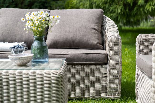 "Кон Панна" диван из искусственного ротанга двухместный, цвет бежевый "Кон Панна" диван из искусственного ротанга двухместный, цвет бежевый