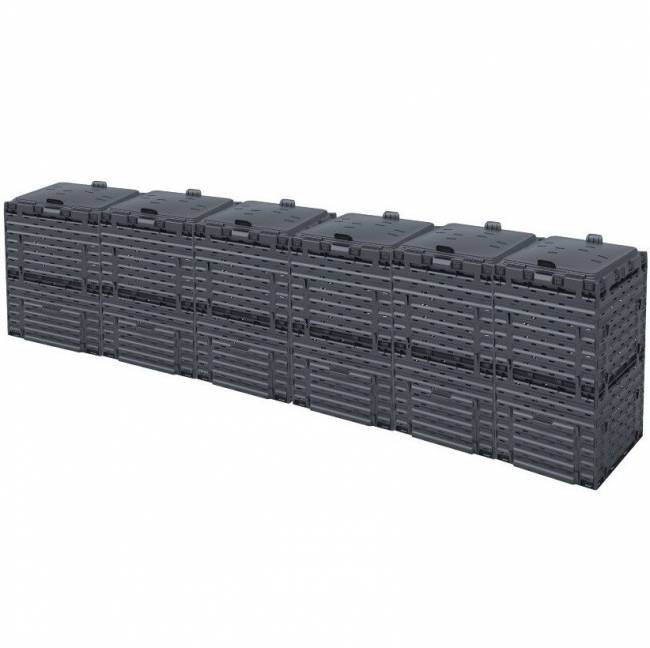 Компостер садовый 1800 л PITECO с крышкой K1130, K1030 чёрный (из 6-и мест)