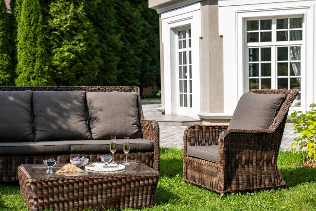 "Гляссе" лаунж-зона из искусственного ротанга, цвет коричневый "Гляссе" лаунж-зона из искусственного ротанга, цвет коричневый