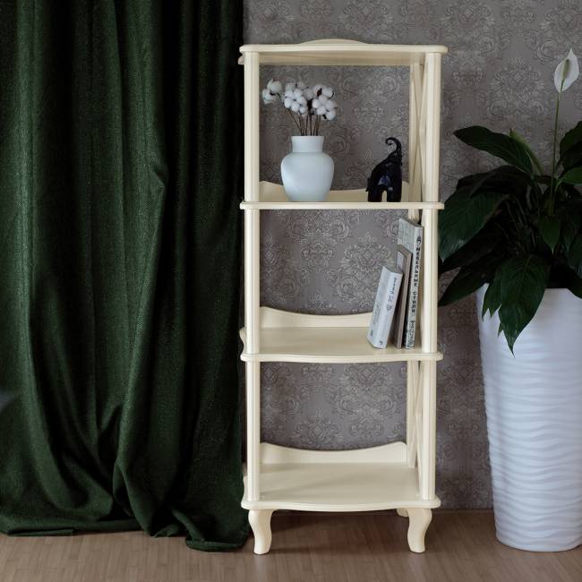 Этажерка-стеллаж Джульетта 3 уровня, дуб шампань Л Этажерка-стеллаж Джульетта 3 уровня, дуб шампань Л