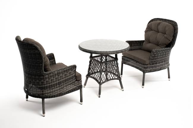 "Алиса" кофейный комплект из искусственного ротанга, цвет графит "Алиса" кофейный комплект из искусственного ротанга, цвет графит