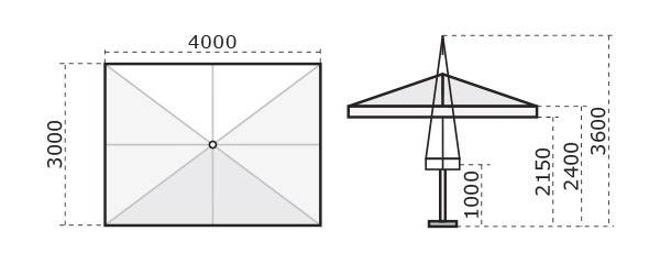 Зонт профессиональный телескопический 3х4 м Palladio Telescopic натуральный, слоновая кость 3000х4000 мм Зонт профессиональный телескопический 3х4 м Palladio Telescopic натуральный, слоновая кость 3000х4000 мм