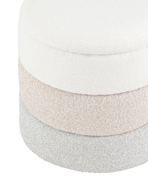 Пуф с ящиком Hive S букле бежевый