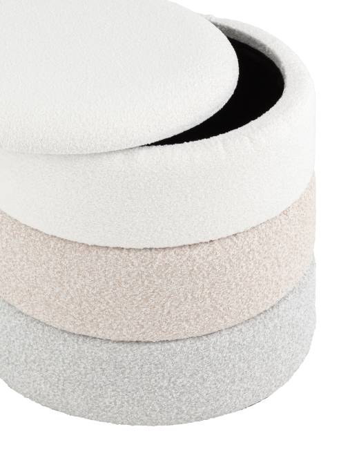 Пуф с ящиком Hive S букле бежевый