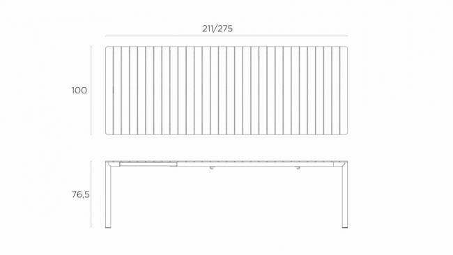 Стол пластиковый раздвижной Tevere 210 бежевый 2110-2750х1000х765 мм Стол пластиковый раздвижной Tevere 210 бежевый 2110-2750х1000х765 мм