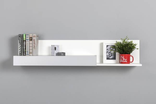 Полка Торонто 16.475 цвет белый шагрень/стальной серый Полка Торонто 16.475 цвет белый шагрень/стальной серый