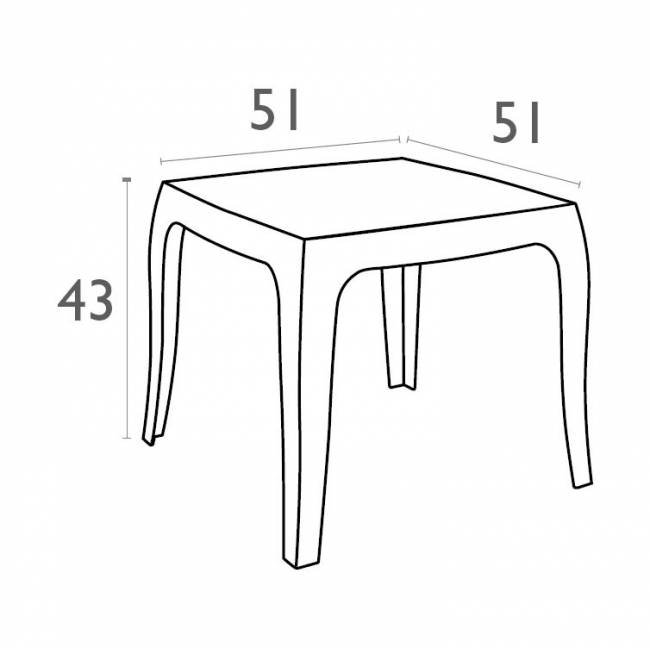 Столик прозрачный журнальный Queen прозрачный 510х510х430 мм