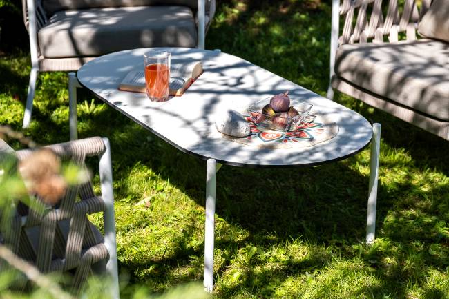 "Диего" лаунж-зона 4-местная плетеная из роупа (веревки), каркас алюминиевый белый, роуп бежевый "Диего" лаунж-зона 4-местная плетеная из роупа (веревки), каркас алюминиевый белый, роуп бежевый