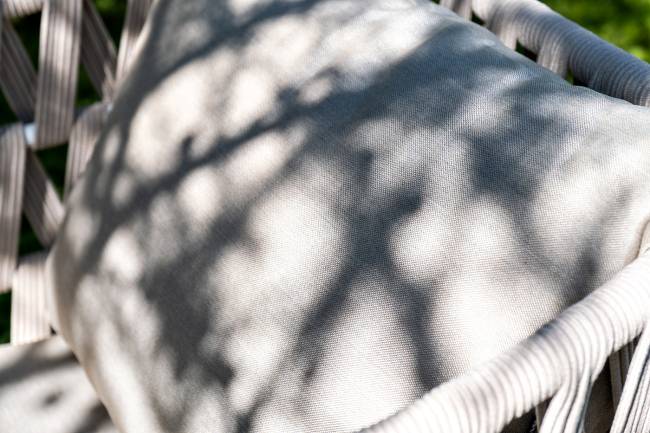 "Диего" лаунж-зона 4-местная плетеная из роупа (веревки), каркас алюминиевый белый, роуп бежевый "Диего" лаунж-зона 4-местная плетеная из роупа (веревки), каркас алюминиевый белый, роуп бежевый