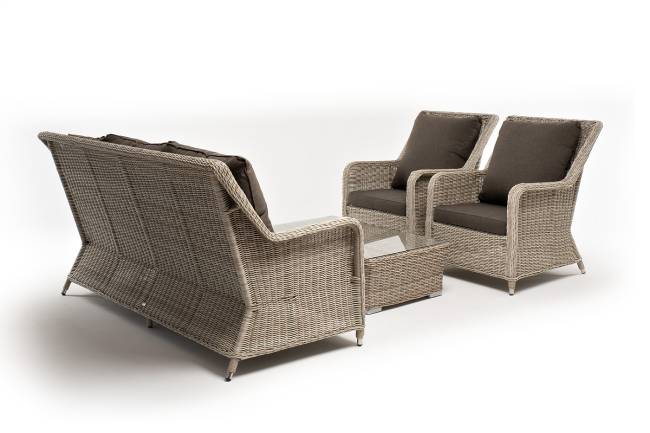 "Гляссе" лаунж-зона из искусственного ротанга, цвет бежевый "Гляссе" лаунж-зона из искусственного ротанга, цвет бежевый