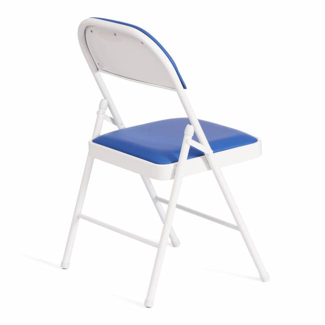 Стул складной FOLDER (mod. 3022G) / 1 шт. в упаковке каркас: металл, сиденье/спинка: экокожа, 46.5 х 47.5 х 79 см, blue (синий) / white (белый) синий, белый каркас: металл, сиденье/спинка: экокожа