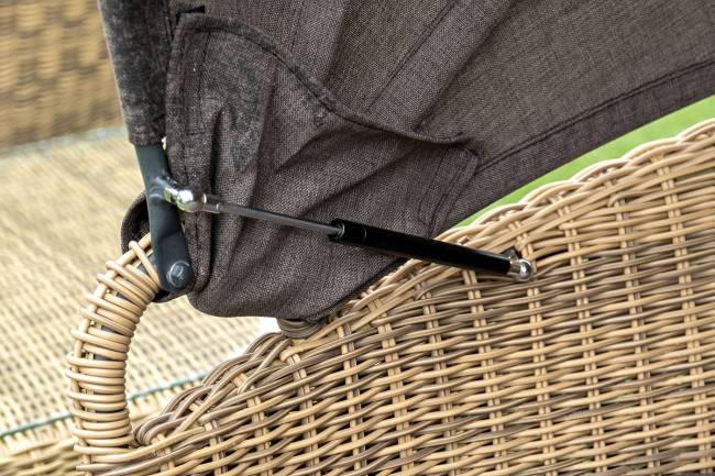 "Стильяно" плетеная кровать круглая, цвет соломенный