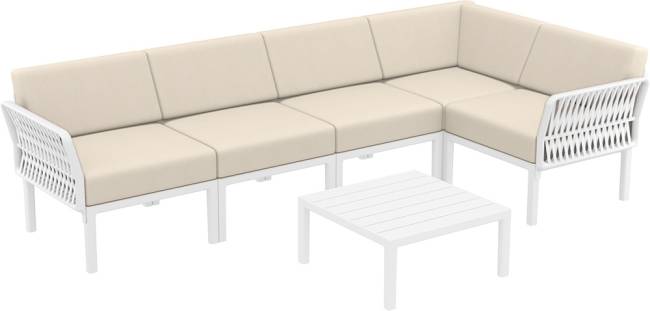 Комплект пластиковой мебели Portofino Lounge Corner белый, бежевый