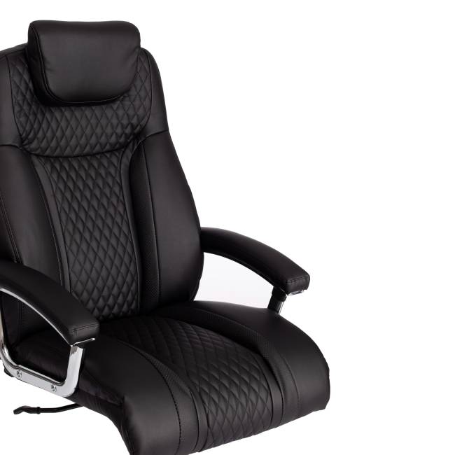 Кресло Trust (max) кож/зам, черный/черный стеганный/черный, 36-6/36-6/36-6/06 черный/черный стеганный/черный кож/зам