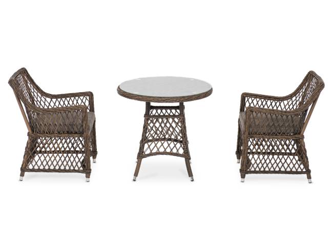 "Эспрессо - 80 L" обеденная группа плетеная, цвет коричневый "Эспрессо - 80 L" обеденная группа плетеная, цвет коричневый