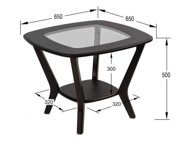 Стол журнальный Мельбурн со стеклом венге/венге Стол журнальный Мельбурн со стеклом венге/венге