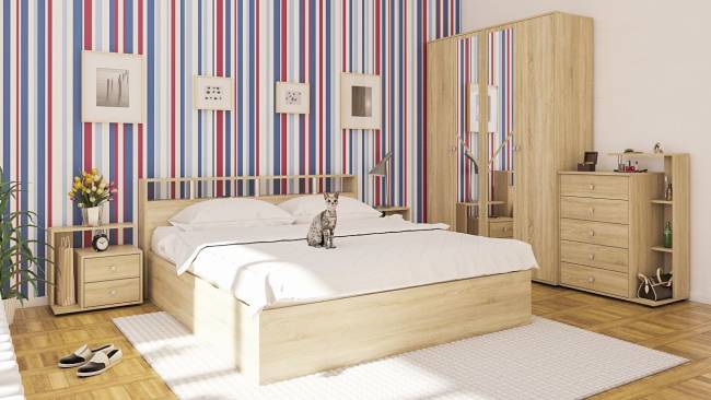 Кровать Камелия 1800 цвет дуб сонома Кровать Камелия 1800 цвет дуб сонома