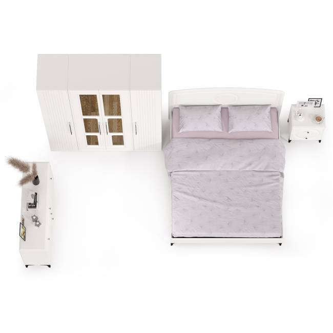 Валенсия Спальня № 31 цвет белый шагрень