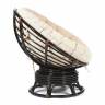 Кресло-качалка PAPASAN/ПАПАСАН w 23/01 B /с подушкой/ 115х78х104 см, Antique brown (античный черно-коричневый), ткань Старт Antique brown (античный черно-коричневый)