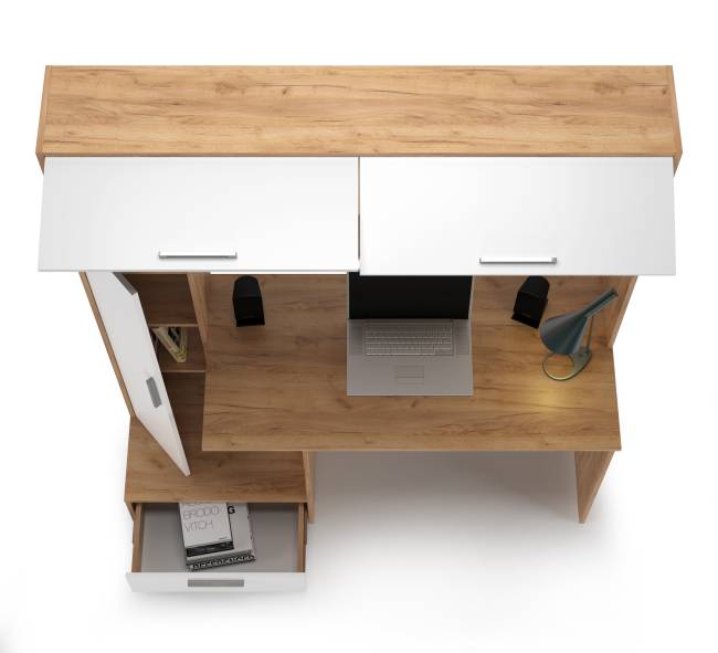 Стол письменный Лайт цвет дуб крафт золотой/белый премиум Стол письменный Лайт цвет дуб крафт золотой/белый премиум