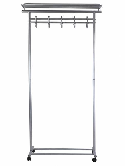 Вешалка напольная на колесах М 9 металлик с крючками Вешалка напольная на колесах М 9 металлик с крючками