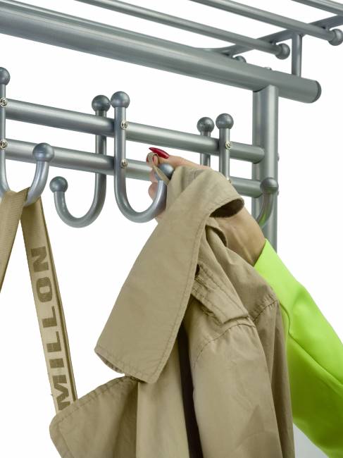 Вешалка напольная на колесах М 9 металлик с крючками Вешалка напольная на колесах М 9 металлик с крючками