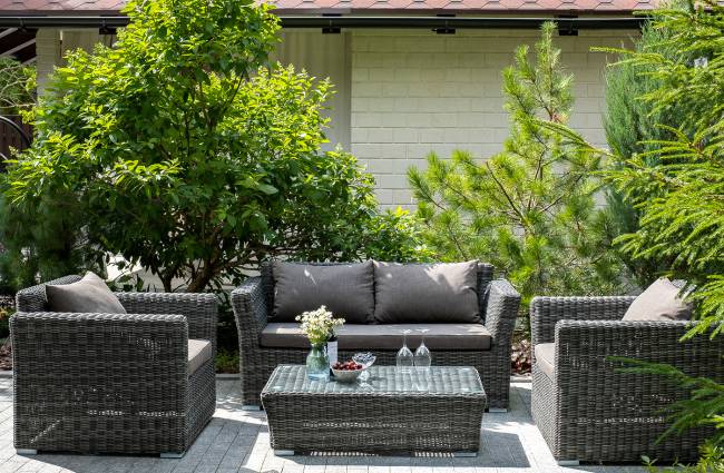 "Капучино Сингл" лаунж-зона из искусственного ротанга, цвет графит