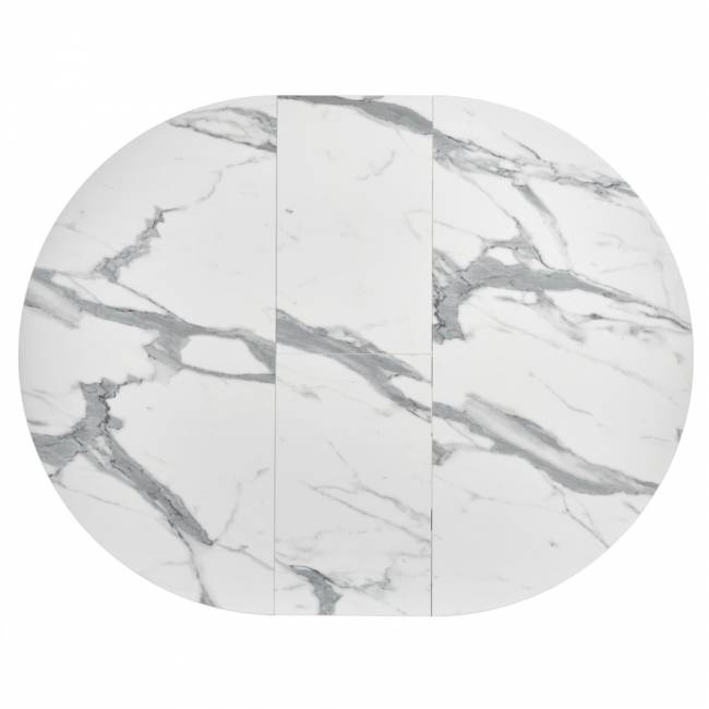 Стол Rudolf круглый раскладной 100-130x100x75см, белый мрамор, белый Стол Rudolf круглый раскладной 100-130x100x75см, белый мрамор, белый