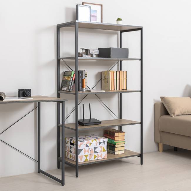 Открытый стеллаж с полками и комод с ящиками Трувор цвет дуб гранж песочный/интра