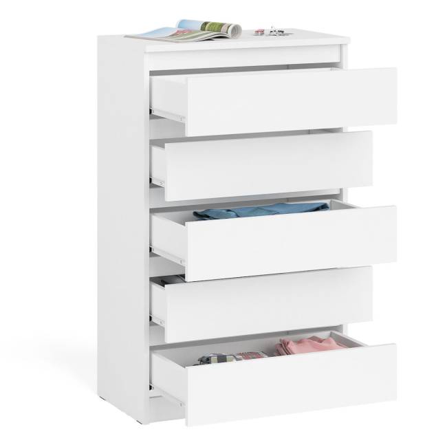 Узкий комод пять ящиков Мори МК700.5 цвет белый Узкий комод пять ящиков Мори МК700.5 цвет белый