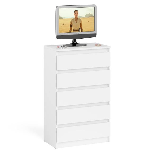 Узкий комод пять ящиков Мори МК700.5 цвет белый Узкий комод пять ящиков Мори МК700.5 цвет белый