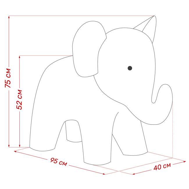 Пуф Leset Слон Премиум Omega 45, компаньон Omega 02