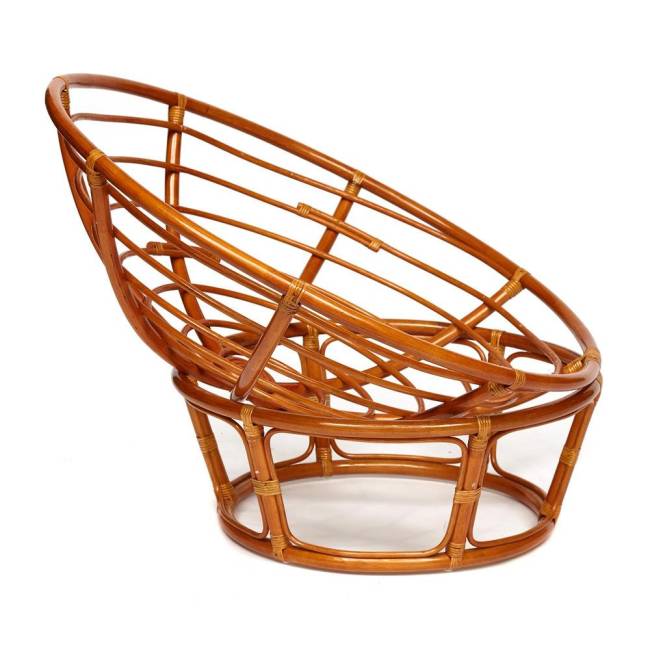 Кресло PAPASAN/ПАПАСАН 23/01 W  /с подушкой/ диаметр подушки 125 см, 115х101х104 см, Cognac (коньяк), ткань Коричневый, 3М7-147 Cognac (коньяк)