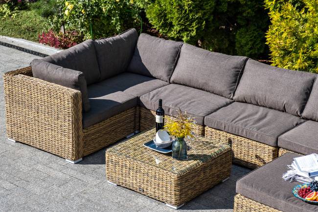 "Лунго" модуль диванный прямой с подушками, цвет соломенный (гиацинт) "Лунго" модуль диванный прямой с подушками, цвет соломенный (гиацинт)