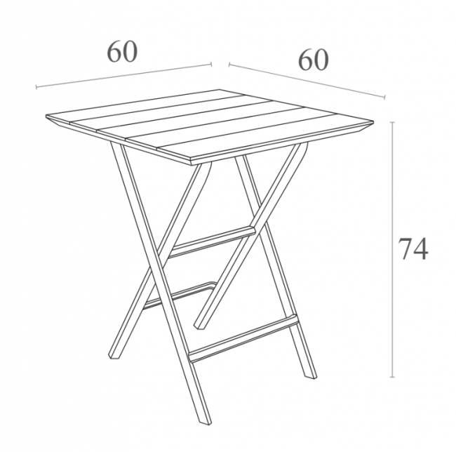 Стол пластиковый складной Helen Folding Table 60 белый 600х600х740 мм Стол пластиковый складной Helen Folding Table 60 белый 600х600х740 мм
