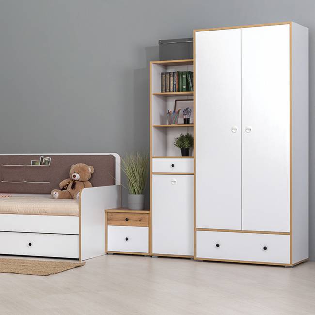 Шкаф для одежды Вуди 13.138 цвет белый премиум/дуб крафт золотой Шкаф для одежды Вуди 13.138 цвет белый премиум/дуб крафт золотой