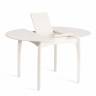 Стол DIAMANTE круглый бук, мдф, шпон дуба, 100 х 100+30 х 75 см, Ivory white Ivory white бук, мдф, шпон дуба