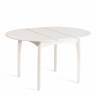 Стол DIAMANTE круглый бук, мдф, шпон дуба, 100 х 100+30 х 75 см, Ivory white Ivory white бук, мдф, шпон дуба