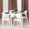 Стол DIAMANTE круглый бук, мдф, шпон дуба, 100 х 100+30 х 75 см, Ivory white Ivory white бук, мдф, шпон дуба